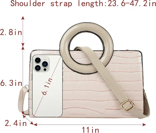 Miniatura 52 de ZLMBAGUS - Bolso de mano para mujer, diseño vintage con solapa y asa, de piel sintética, para llevar al hombro