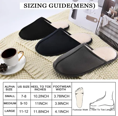 Miniatura 7 de Pantuflas de espuma viscoelástica para hombre, con puntera cerrada, para interiores, cómodas, acogedoras, suaves, antideslizantes, para dormitorio