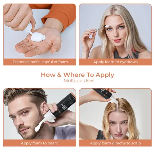 Miniatura 4 de The Mane Minoxidil Blend Foam 5%: Hecho para el crecimiento del cabello, tratamiento anti pérdida de cabello, suero para el crecimiento del cabello