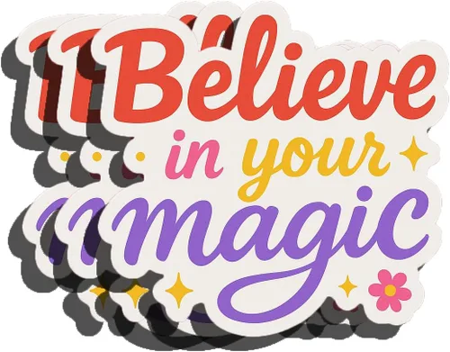 3 calcomanías inspiradoras con cita - "Believe in Your Magic" - Calcomanía de vinilo motivacional para laptop, botella de agua, diario - Regalo