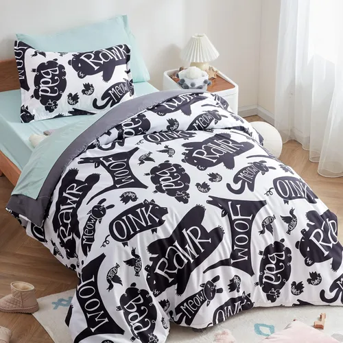 Miniatura 8 de SLEEP ZONE - Juego de funda de edredón para niños, 2 piezas, microfibra cepillada ultra suave con 1 funda de almohada de fácil cuidado, cierre