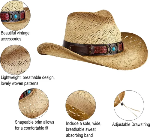 Miniatura 17 de Sombrero vaquero de paja con banda decorada, para disfraces de niños, de Simplicity