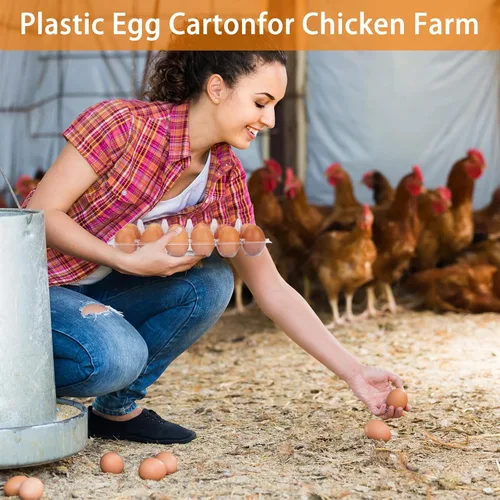 Miniatura 5 de Paquete de 60 cartones de huevos de plástico a granel, una docena de cartones de huevos vacíos transparentes para huevos de gallina, soportes