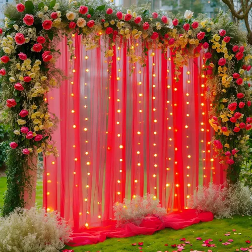 Miniatura 18 de Cortina de telón de fondo de tul negro de 10 x 10 pies con cadena de luces para fiestas, cortinas de fondo de fotos transparentes para bodas