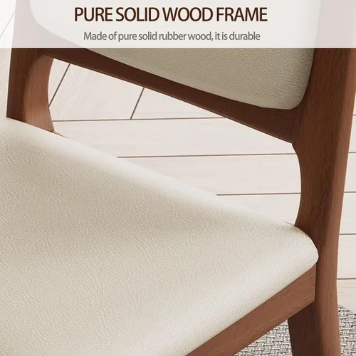 Miniatura 4 de Solid Wood Dining Room Chairs Minimalist,Kitchen Chairs with Soft Padded Back,Living Room Chair for Office Reading,Wood Frame,Armless Vanity