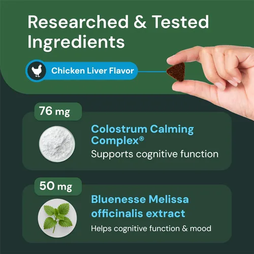 Miniatura 5 de VETRISCIENCE Max Veterinary Strength Calm & Confident Chews - Suplemento de estrés para mascotas - Apoya la función cerebral para gatos y perros