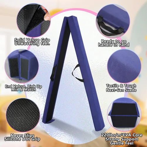 Miniatura 3 de Viga de equilibrio plegable de 6 pies/9 pies para niños de 3 a 15 años - Viga de suelo de gimnasia plegable, antideslizante, bolsa de transporte