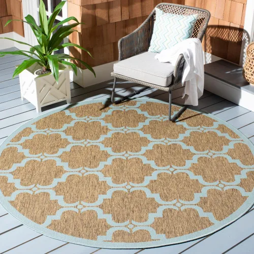Miniatura 25 de SAFAVIEH Alfombra lavable al aire libre Courtyard Collection - 9 x 12 pies, beige y terracota, no desprende pelusa y fácil limpieza, ideal