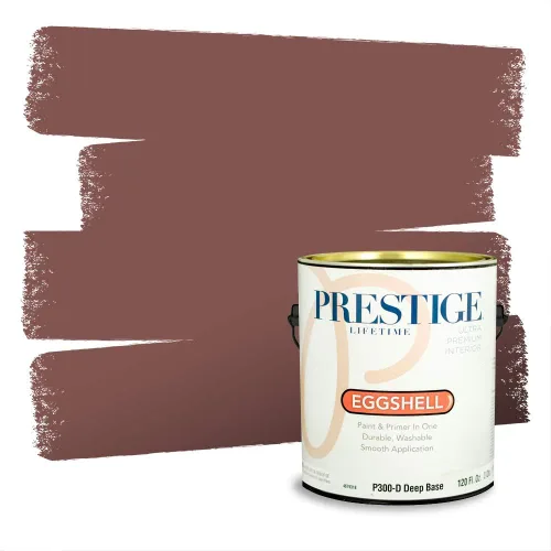 Miniatura 521 de Prestige Paints Pintura exterior e imprimación en uno, 1 galón, plano, coincidencia comparable de Valspar* Amber Rose*
