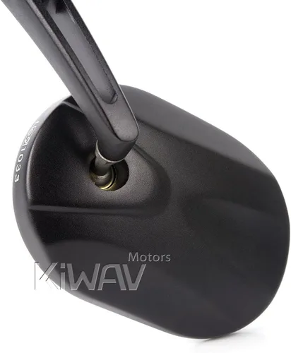 Miniatura 3 de KiWAV Espejos retrovisores laterales para motocicleta, color negro, convexo, aluminio, ajustable, rectángulo, ovalado, de 0.394 in y 5/16 pulgadas