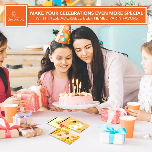 Miniatura 6 de Decorably Paquete de 24 Blocs de Notas de Favores de Fiesta de Abejorro para Niños - 12 Diseños Inspiradores de 2.4x4 pulgadas Bloc de Notas