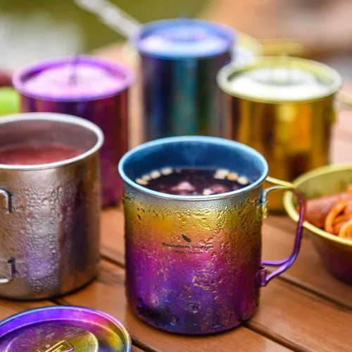 Miniatura 6 de Boundless Voyage Titanio Cup 15.2 fl oz/15oz Camping Tazas & Tazas con Tapa Ultraligero Beber Taza para Exterior, Hinking, Jardín Ti3055D