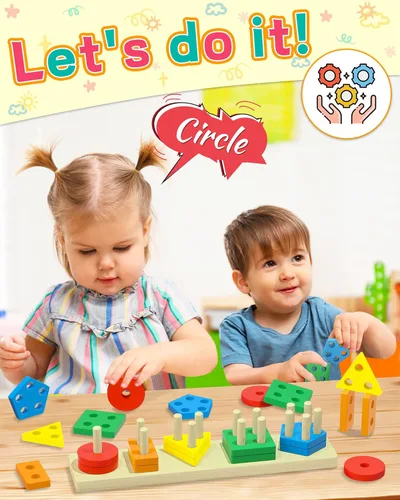 Miniatura 2 de Zartores Juguetes Montessori para niños y niñas de 1, 2 y 3 años, juguetes clasificadores de formas de madera para edades de 2 a 4 años