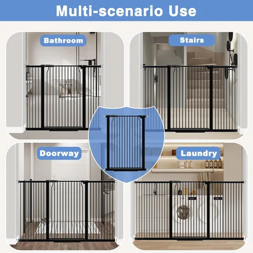 Miniatura 8 de Puerta extra alta para bebés de 40.5 pulgadas, sin taladros, puerta extra ancha de 54.7 a 60.2 pulgadas para perros y mascotas, para interiores