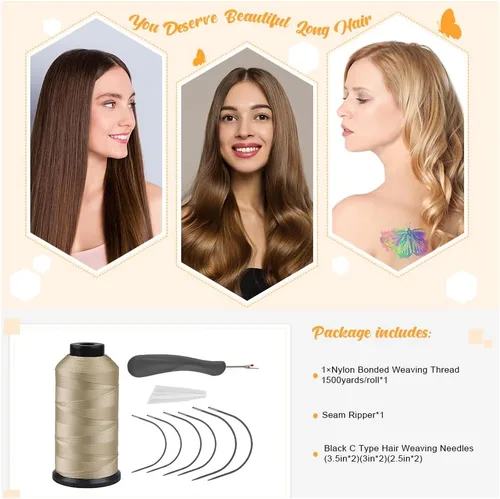 Miniatura 6 de GlamorDove 1500 yardas/rollo de hilo de nylon consolidado Kit de herramientas de hilo de coser a mano Hilo de unión de nylon Kit de herramientas