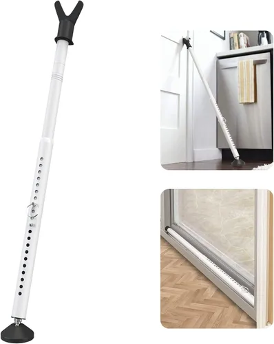 YeYeBest Barra de seguridad para puerta de 28 a 45 pulgadas, topes ajustables para puerta, paquete de 1 paquete de topes resistentes/bloqueadores