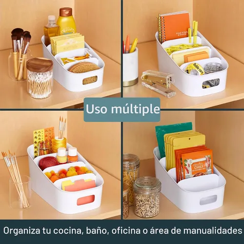 Miniatura 7 de YouCopia ShelfBin - Organizador de paquetes, contenedor dividido elevado de 4 niveles en escalera, organizador de almacenamiento sin BPA