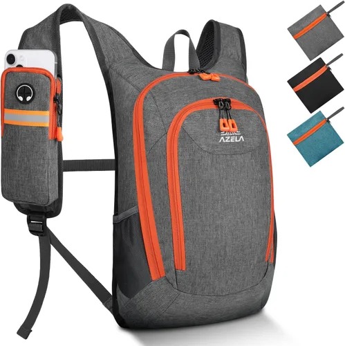 Miniatura 8 de Esup Mochila de senderismo pequeña de 15 L plegable y ligera mochila de viaje para mujeres y hombres (negro)