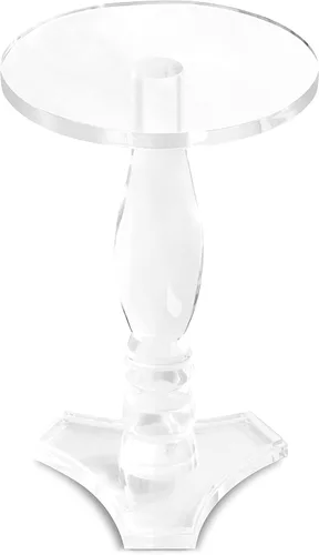 Miniatura 7 de Artmaze Mesa auxiliar de acrílico transparente, mesa de bebidas, para oficina, sala de estar y dormitorio, 15 x 15 pulgadas, 25.2 pulgadas de alto