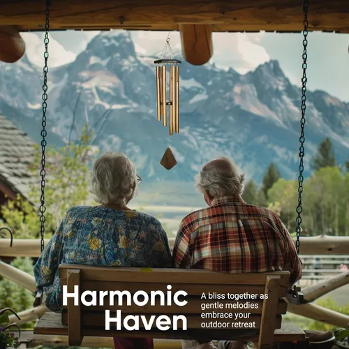 Miniatura 2 de Nature's Melody Premiere Grande Tunes Campanillas de Viento – Campanillas de Viento para Exteriores con 6 Tubos Afinados en Escala Pentatónica