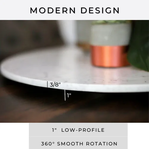Miniatura 3 de Bandeja Giratoria de Mármol Lazy Susan Bandeja Rotatoria Plato para Servir Grande Centro de Mesa para Comedor - 20 Pulgadas