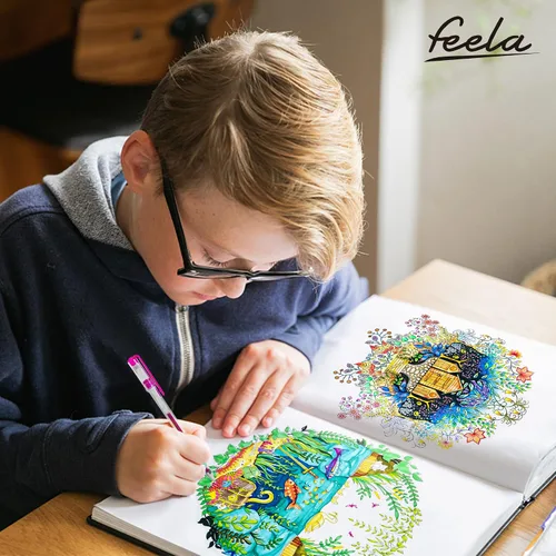 Miniatura 5 de Feela - Juego de plumas de gel de 360 colores, 180 plumas de gel y 180 recambios para libros de colorear para adultos