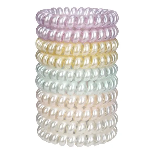 Miniatura 14 de JessLab Lazos para el cabello en espiral para mujeres, paquete de 10 sujetadores de cola de caballo sin rastro y sin daño, bandas para el cabello
