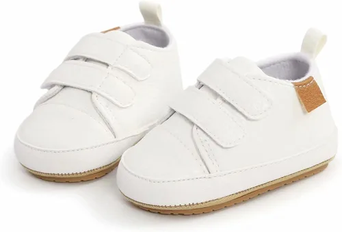 Miniatura 5 de GAISUMMI Zapatos para bebés niños y niñas, tenis de piel sintética para recién nacidos, suela de goma antideslizante, unisex, para niños pequeños