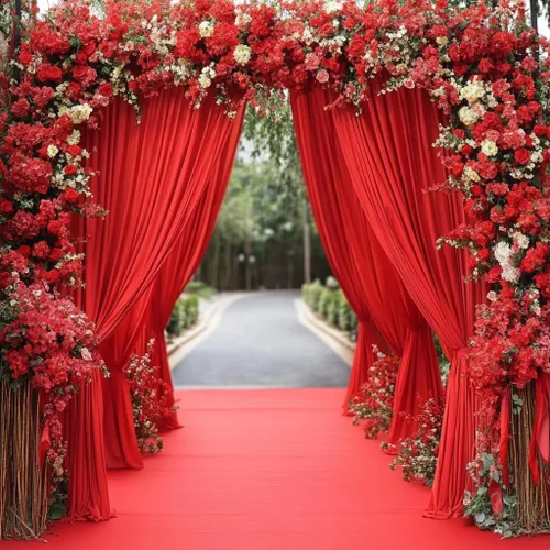 Miniatura 6 de Cortinas de fondo rojo de 10 x 10 pies para fiestas, bodas, sin arrugas, cortinas de fotos rojas, cortinas de telón de fondo para decoración
