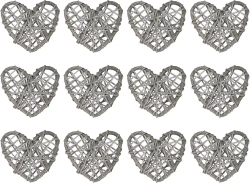 Miniatura 9 de MECCANIXITY 12 piezas de jarrón de ratán en forma de corazón de ratán natural para decoración del día de San Valentín, decoración del hogar, boda
