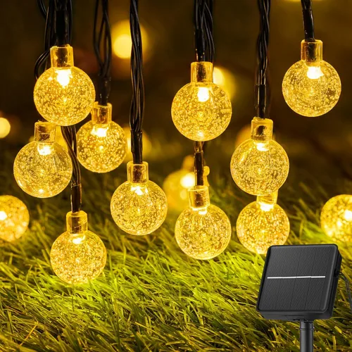 Miniatura 9 de Guirnalda de luces solares de libélula para exteriores, 20.8 pies, 30 luces LED impermeables con energía solar, 8 modos de luces decorativas