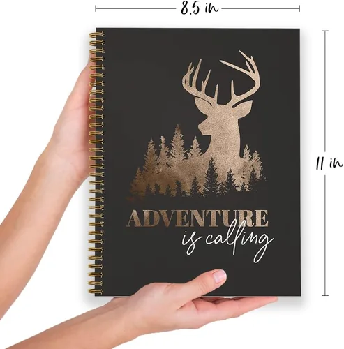Miniatura 3 de Gotcha Covered Notebooks Softcover Adventure Is Calling - Cuaderno de caza en espiral de 8.5 x 11 pulgadas, 120 páginas a rayas universitarias