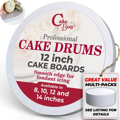 Miniatura 25 de Cakebon Tablas redondas para tartas – Tambores resistentes de 1/2 pulgada de grosor – Base profesional de 8 pulgadas para bordes totalmente