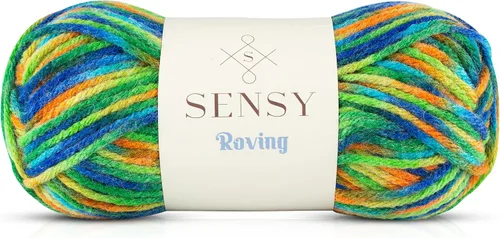 Miniatura 41 de Sensy Roving - Ovillo de lana multicolor, 3.5 onzas, 132 yardas, calibre 5, voluminoso (otoño)