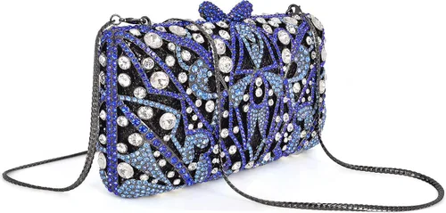 Miniatura 2 de MOSSMON Bolso de noche de lujo con diamantes de imitación para mujer para fiesta y boda