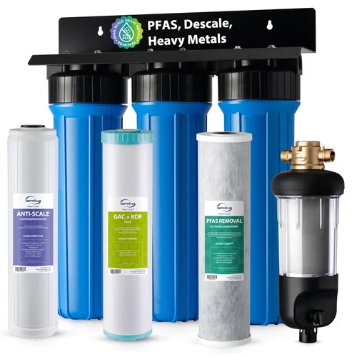 Miniatura 14 de iSpring FC25B Filtro de agua para toda la casa, bloque de carbono CTO, 20” x 4.5” para la eliminación de sedimentos y cloro