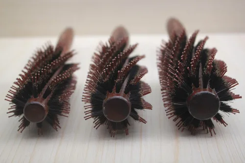 Miniatura 3 de Juego de cepillos premium 3 en 1 para mujeres y hombres: cepillo de pelo redondo de cerdas de jabalí natural, cepillo de peinado de alfiler, peine