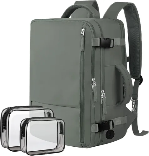 Miniatura 16 de Hanples - Mochila de viaje para mujeres y hombres, mochila grande de mano para artículos personales, mochila para laptop aprobada para vuelos TSA