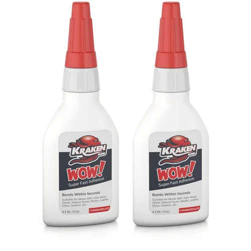 Miniatura 10 de KRAKEN BOND Wow! Super Crazy Glue Clear - Pegamento de cianoacrilato (CA) fuerte para plástico, metal, madera, PVC, adhesivo epoxi de curado rápido