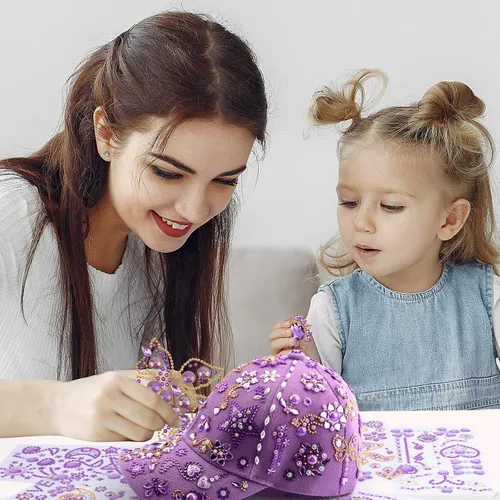 Miniatura 5 de Regalos Perpetily para niñas de 5, 6, 7, 8, 9, 10, 11, 12 años, Regalos de Navidad, Decora tu propia gorra de béisbol, manualidades para niñas de 6