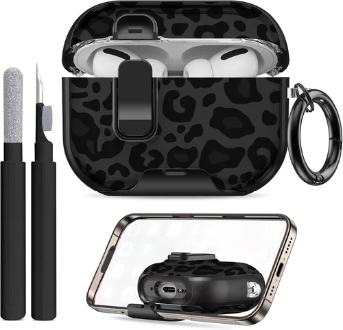 Compatible Airpods 4 Case (2025) with Phone Stand & Cleaner Kit,Print Soft Silicone Lock Clip Apple AirPods 4th Generation Case, Airpod 4 Cover with