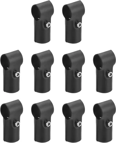 Miniatura 8 de uxcell Conector de tubería estructural, abrazaderas de tubería de unión de 180 grados de 2 vías, 10 juegos de rieles de esquina de acero inoxidable