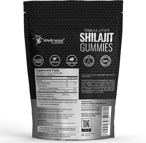 Miniatura 2 de Shilajit - Gomitas para hombres, 3000 mg de Shilajit puro del Himalaya para mujeres, aptas para dieta cetogénica, ricas en minerales traza y ácido