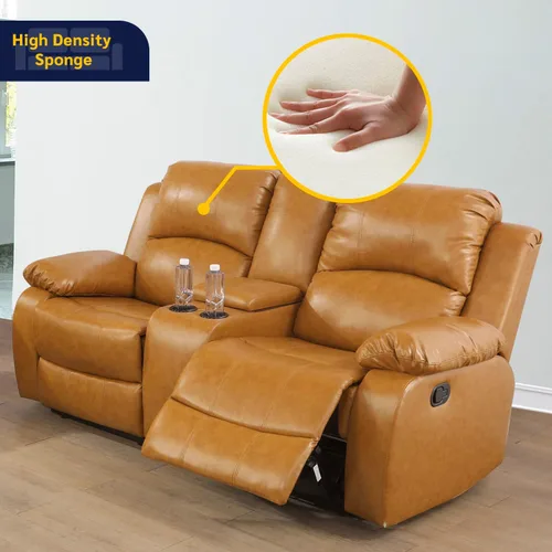 Miniatura 4 de Beverly Fine Furniture Alpine - Juego de sillón reclinable para sala de estar, sofá de dos piezas, color jengibre