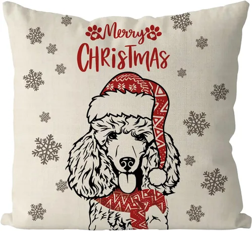 Miniatura 7 de GAGEC Fundas de almohada de Navidad de 18 x 18 pulgadas, fundas de almohada de perro Boston Terrier, fundas de almohada de invierno para Navidad