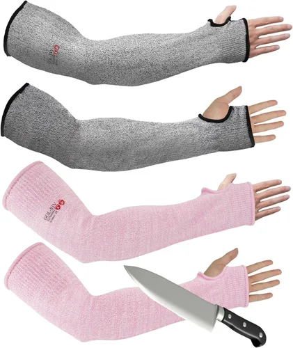 Miniatura 15 de Protectores de brazo para piel fina y moretones, mangas resistentes a cortes para hombres y mujeres, mangas de Kevlar, mangas de protección de nivel
