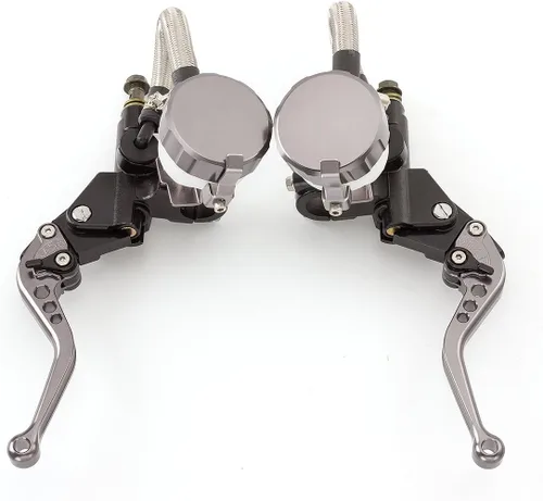 Miniatura 10 de Universal 7/8 "0.866 in motocicleta CNC cilindro maestro doble hidráulico freno embrague palancas kit depósito bomba para 125cc-500cc