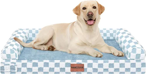 Miniatura 34 de Cama ortopédica lavable para perros medianos y grandes: cama con cojines de apoyo para perros medianos y grandes, cama impermeable de espuma tipo
