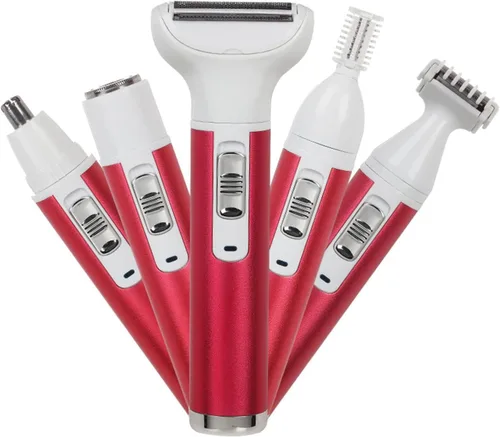 Miniatura 6 de ZJchao para mujeres, 5 en 1 para depilación de dama, impermeable, mini recortadora eléctrica de pelo púbico para piernas, brazo, axila, línea