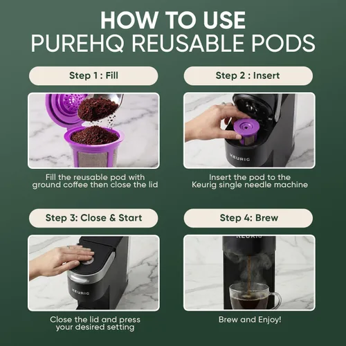 Miniatura 4 de Cápsulas de filtro de café reutilizables K Cups para máquinas Keurig 1.0 y 2.0 – K-Cup recargable se adapta a K-Duo, K-Classic, K-Elite, K-Select